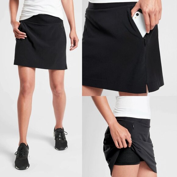 Athleta Black Soho Athletic Pull On Skort Size 2 - 26924 - Picture 1 of 12